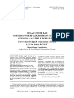 Relación de Las Jornadas Sobre Terrorismo Yihadista: Riesgos, Análisis y Respuestas