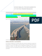 Consideraciones para El Tensionamiento de Cables en Puentes Preesforzados