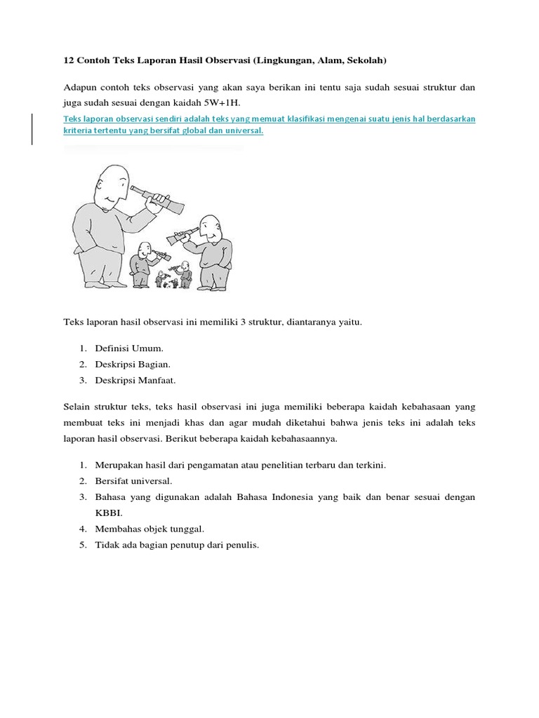 Contoh Teks Laporan Hasil Observasi Tentang Lapangan Sekolah - Kumpulan