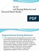 A Presentation On-Organizational Buying Behavior and Howard Sheth Model