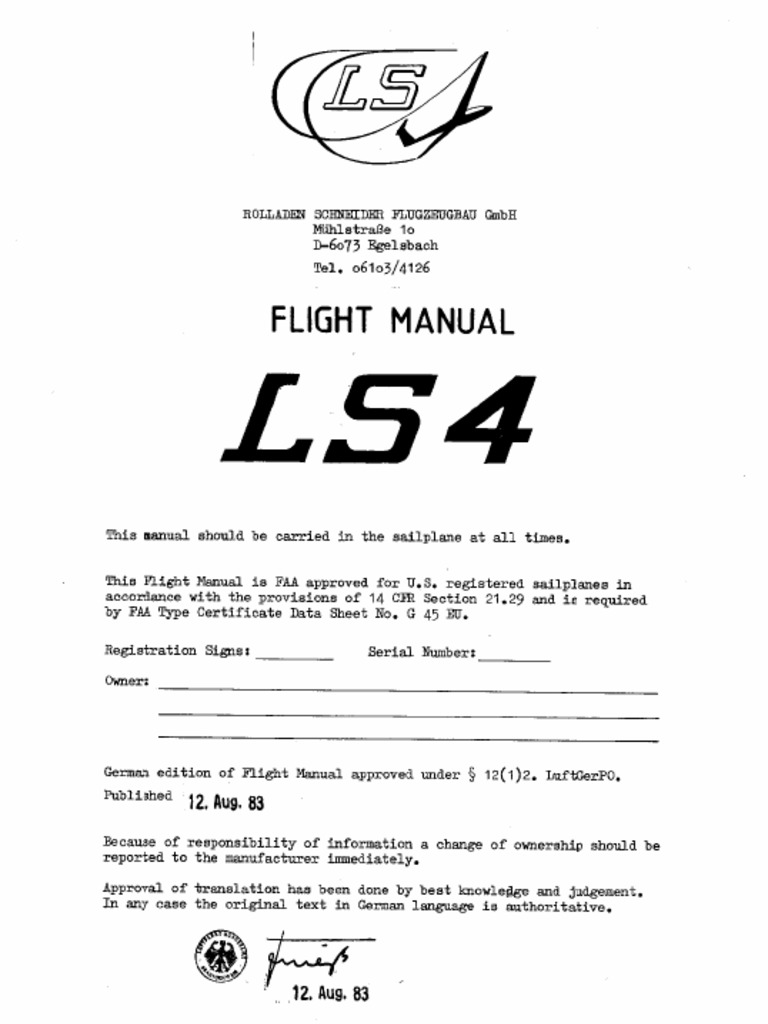LS4USA Flight Manual PDF