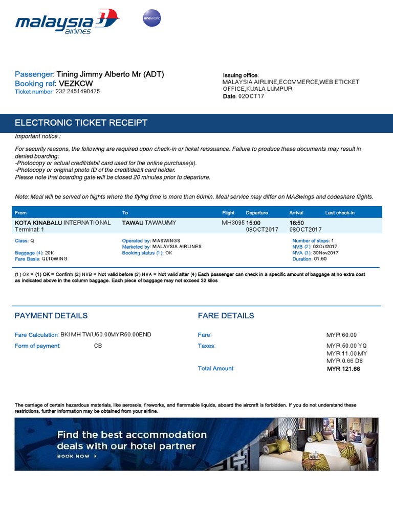Your Electronic Ticket Emd Receipt Pdf Transport Business