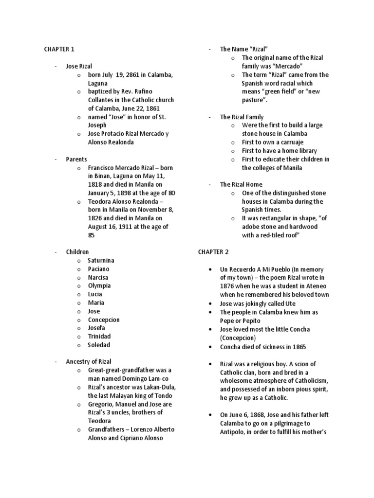 Rizal Reviewer | PDF | History | Classics