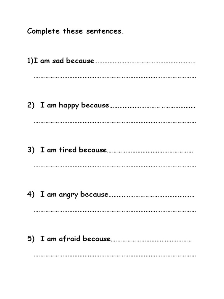 Emotional Sentence Completion Prompts | PDF
