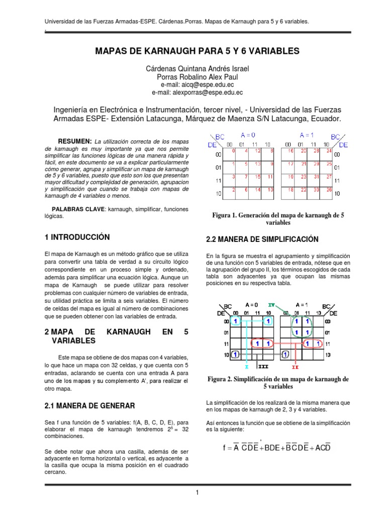 Mapas de Karnaugh: 5 y 6 Variables | PDF | Matemáticas Aplicadas ...