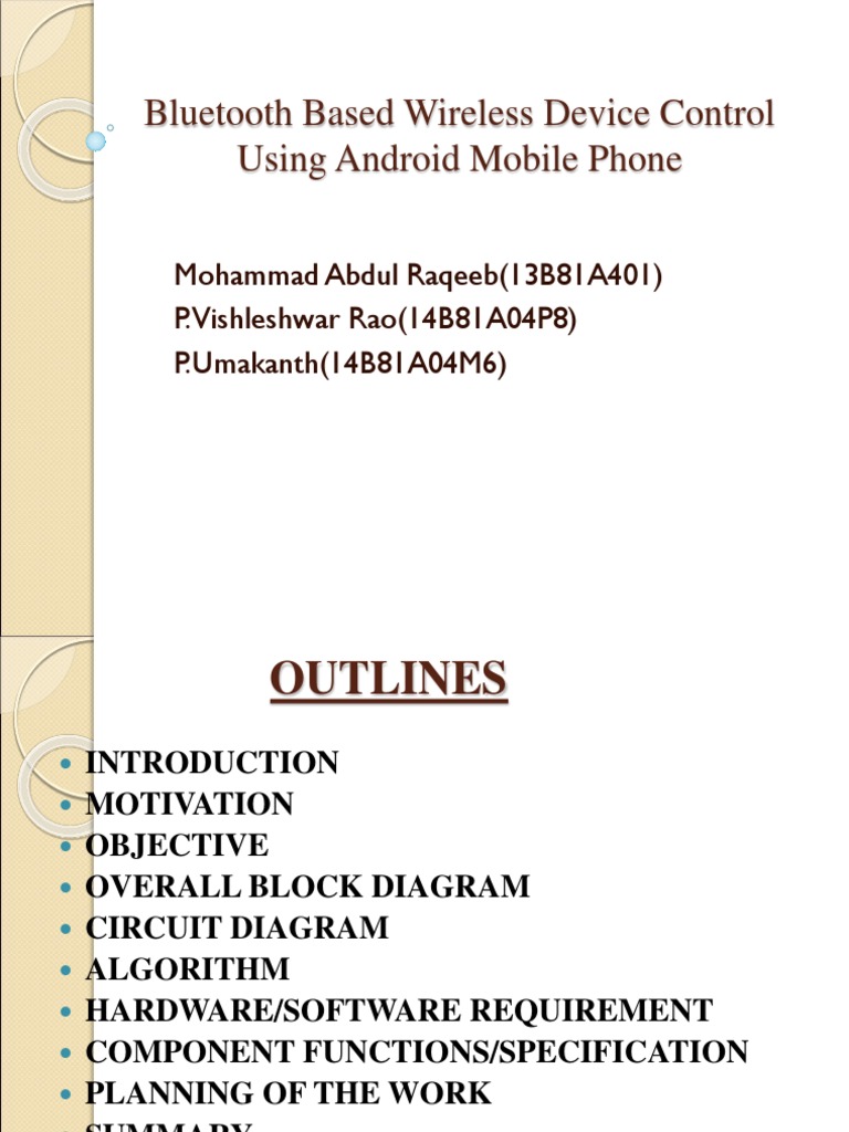 Bluetooth Control for Home Automation | PDF | Bluetooth | Home Automation