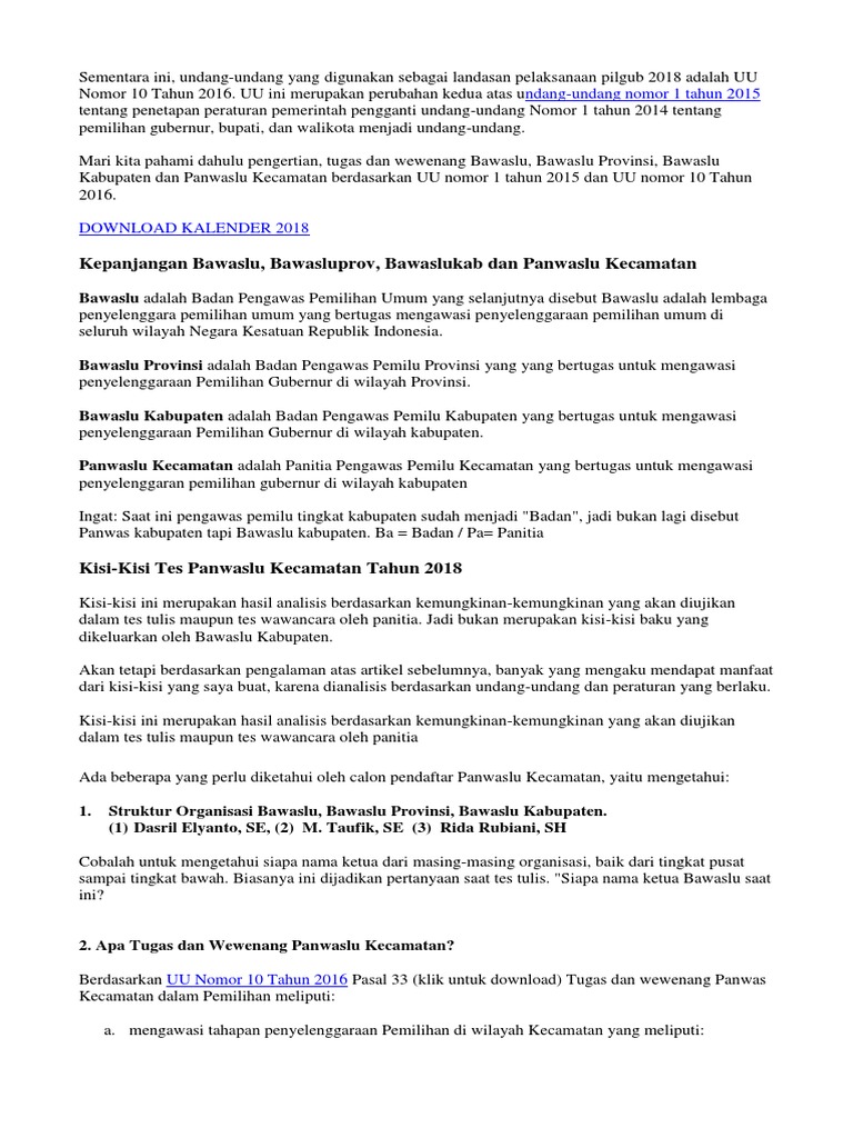 Kisi Kisi Panwas Cam