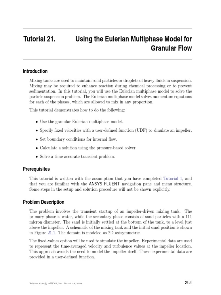 Eulerian Model for Granular Flow Tutorial | PDF | Fluid Dynamics ...