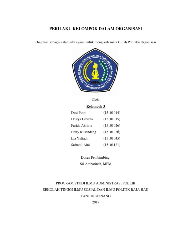 Makalah Perilaku Kelompok Dalam Organisasi