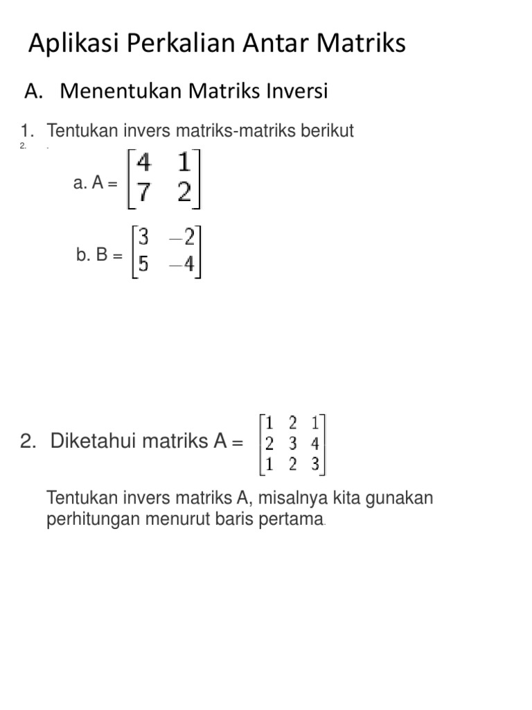 Aplikasi Perkalian Antar Matriks | PDF