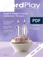 English Subject Centre Celebrates 10 Years: in Conversation With Ben Knights and Philip Martin The Good of Criticism