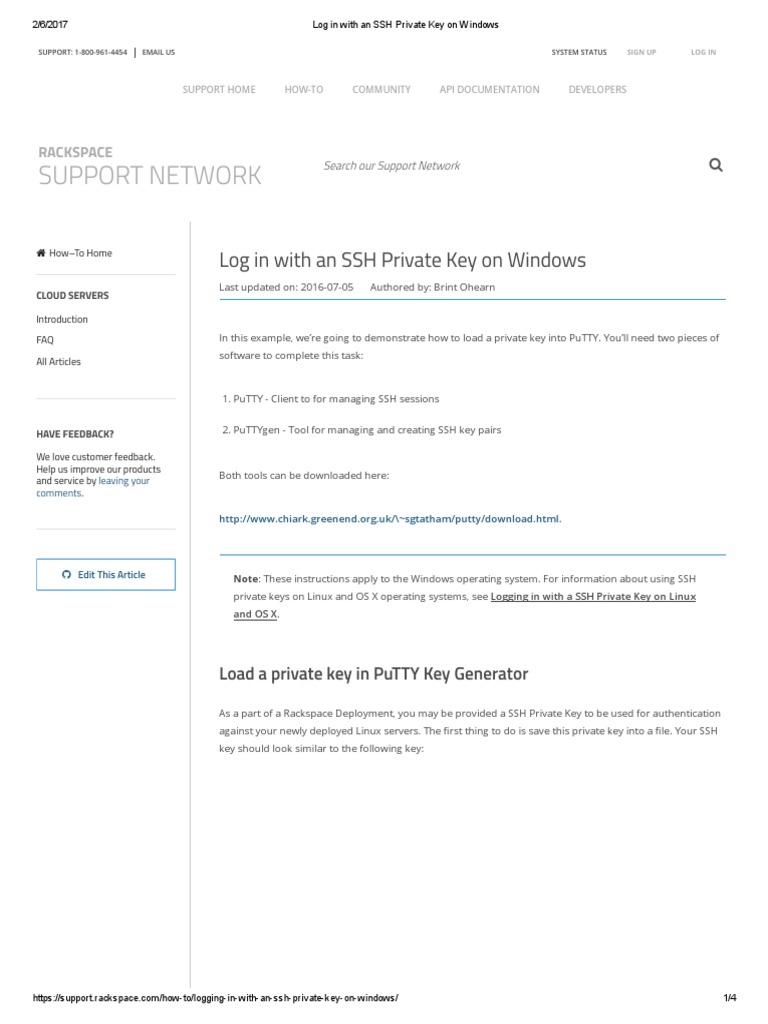 Log in With An SSH Private Key On Windows | PDF | Secure Shell ...