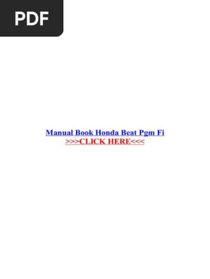 Manual Book Honda Beat Pgm Fi Fuel Injection Honda