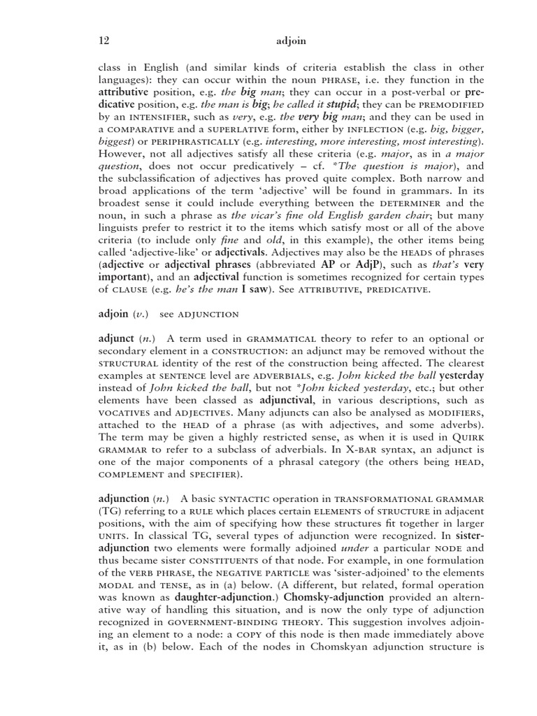 Understanding Adjectives and Adjuncts | PDF | Adjective | Phrase