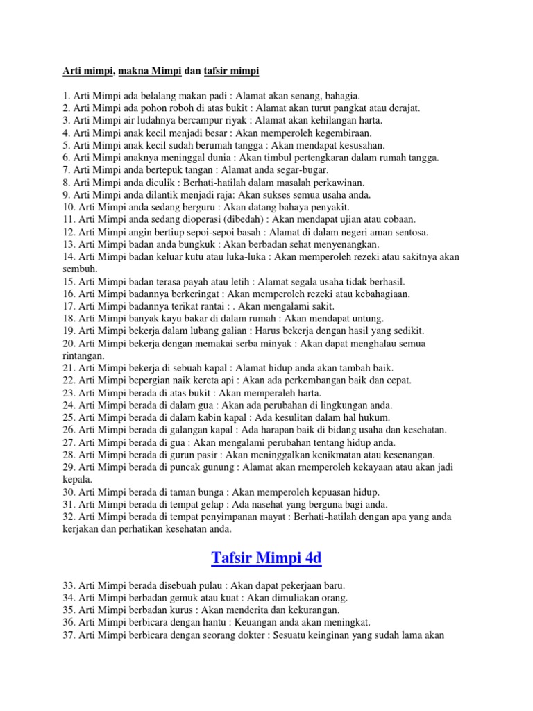 Arti Mimpi Pdf