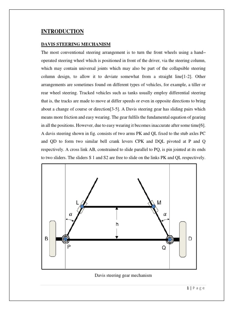Davis Steering Mechanism Introduction PDF Steering Machines