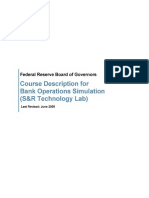 Course Description For Bank Operations Simulation (S&R Technology Lab)