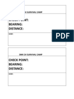 Check Point: Bearing: Distance:: SMK CH Survival Camp