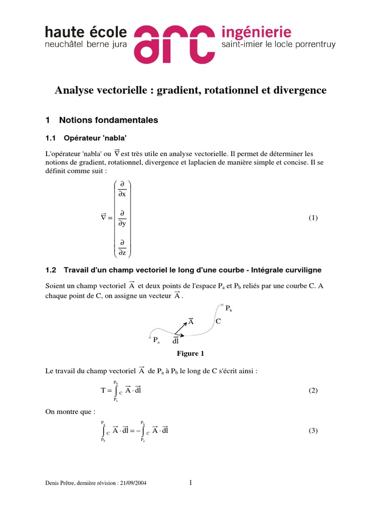 Gradient Rotationnel Et Divergence PDF Analyse vectorielle — free download