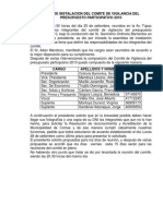 Acta de Instalacion Del Comite de Vigilancia Del Presupuesto Participativo 2010