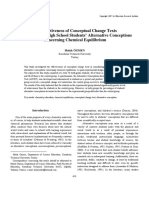 The Effectiveness of Conceptual Change Texts in Remediating High School Students' Alternative Conceptions Concerning Chemical Equilibrium