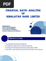 Financial Ratio Analysis of HBL