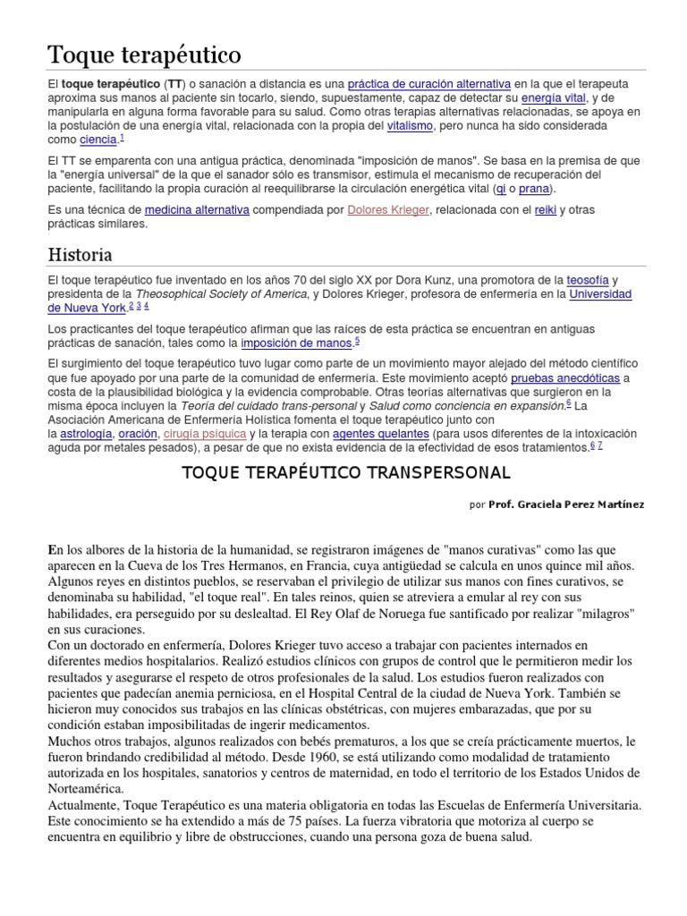 Toque Terapéutico PDF Medicina Science