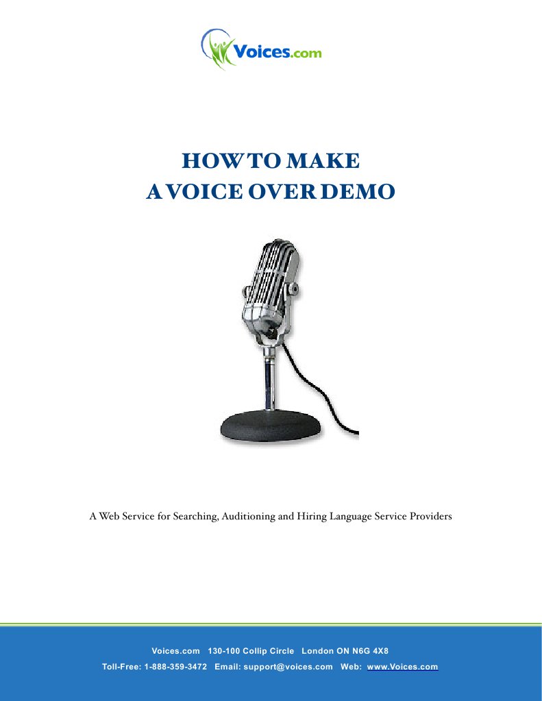 Creating Your Voice Over Demo Guide | PDF | Voice Acting | Mp3