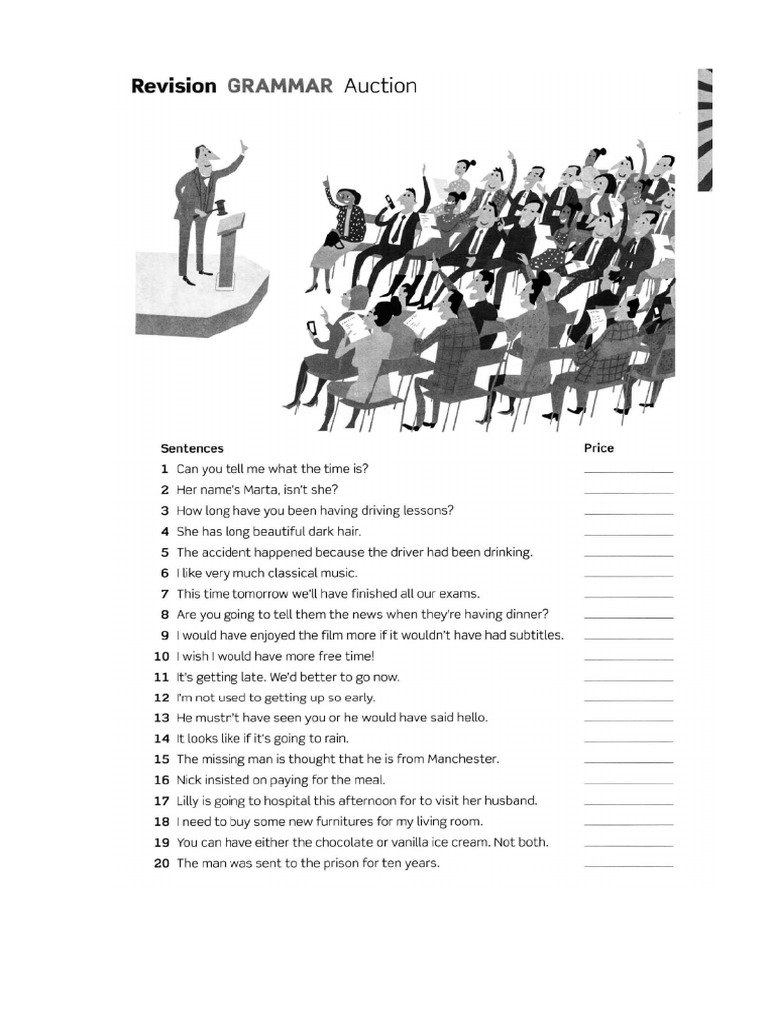 Sentence Auction Upper - Intermediate | PDF