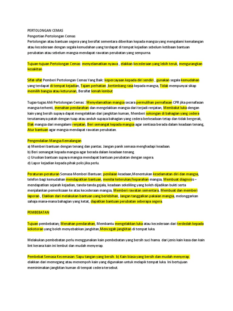 Pertolongan Cemas Nota Pdf