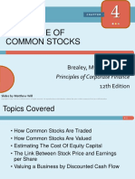 The Value of Common Stocks: Principles of Corporate Finance