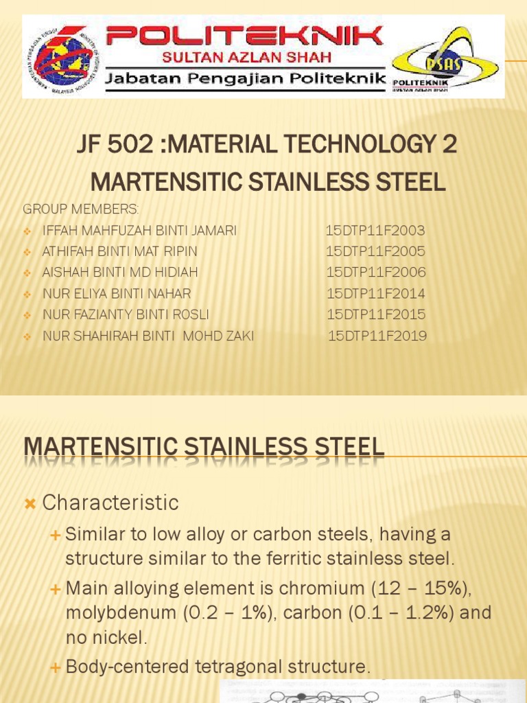 Martensitic Stainless Steel PDF Steel Stainless Steel