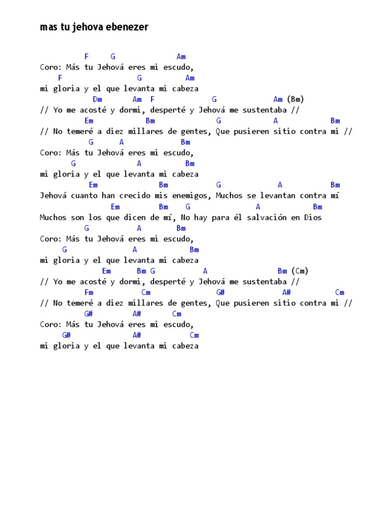 Mas Tu Jehova Ebenezer Acordes PDF