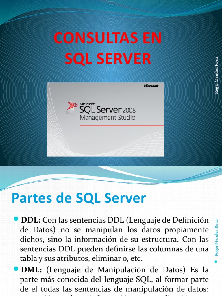 Partes y Consultas en SQL Server | PDF | SQL | Servidor SQL de Microsoft
