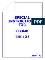 CDU681 Special Instructions Sheet