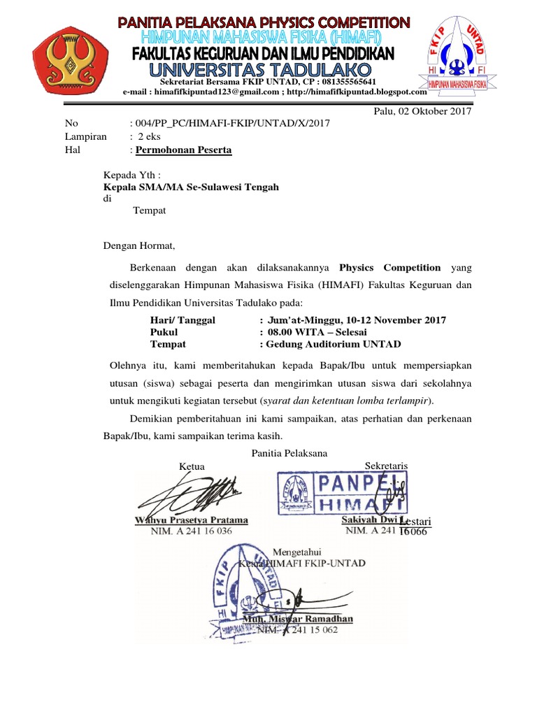 004 Surat Permohonan Peserta Untuk Sma