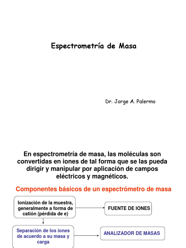 Introducción a la Espectrometría de Masa | PDF | Espectrometría de ...