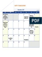 November 2017 Calendar Word