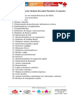 Enfermedades Tratadas Mediante Recambio Plasmatico