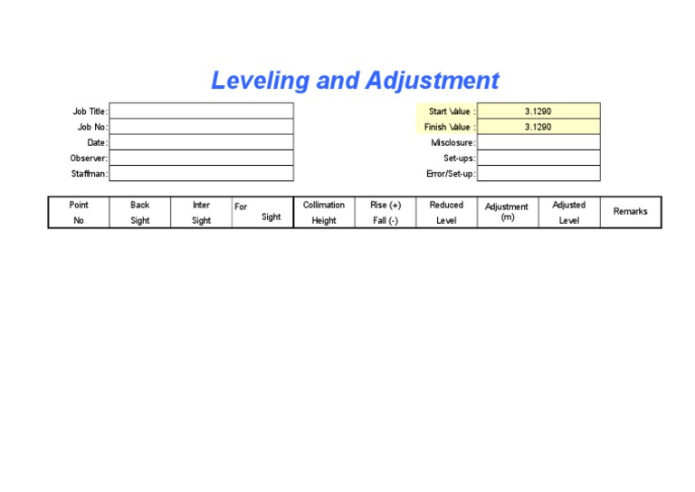 Leveling and Adjustment | PDF