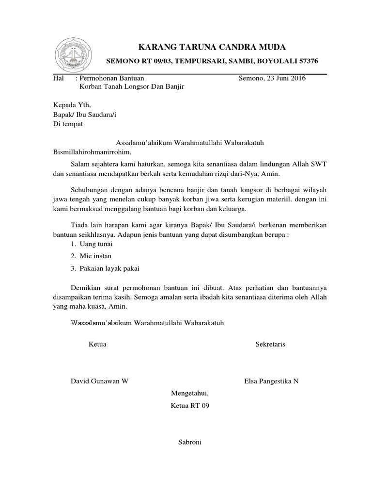 Surat Bantuan