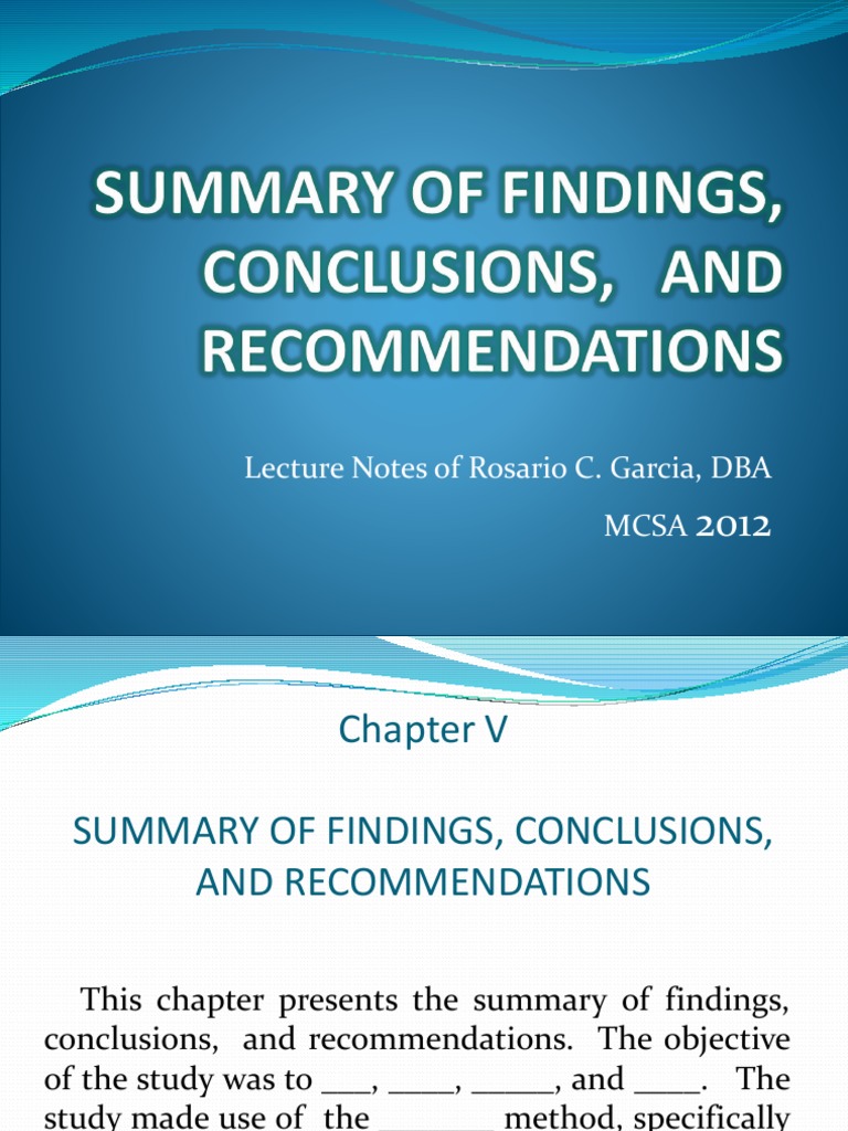 conclusion and recommendation in research example