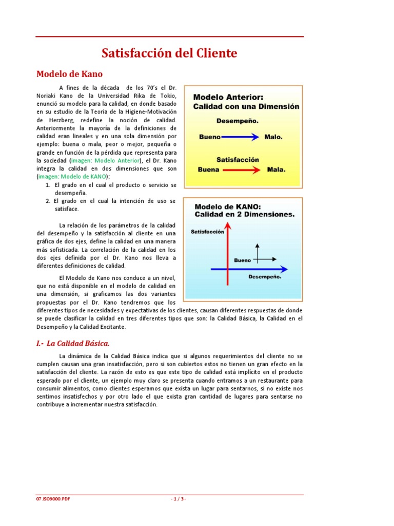Modelo de Kano | PDF | La satisfacción del cliente | Calidad (comercial)