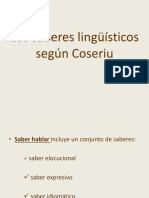 Los Saberes Lingüísticos Según Coseriu RESUMEN