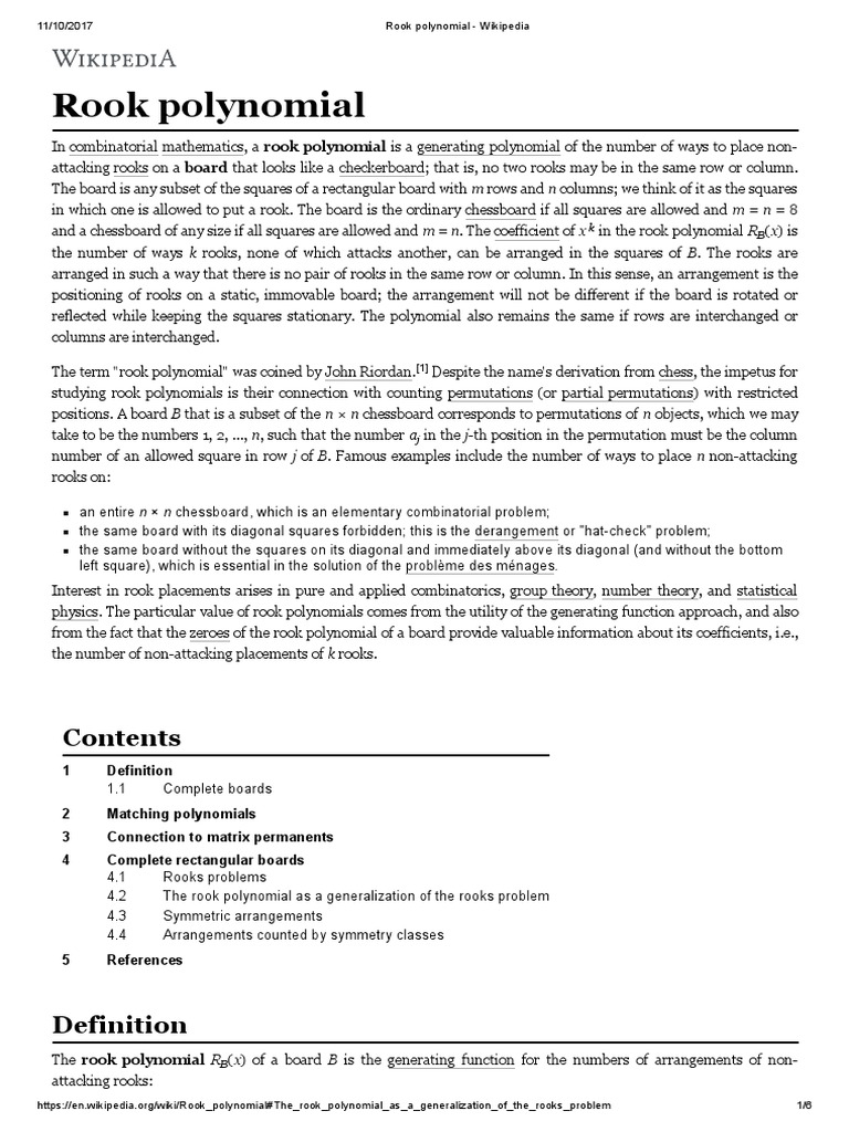 Rook polynomial - Wikipedia
