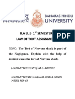 Semester Law of Tort Assignment: B.A LL.B 1