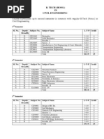 Course Curriculum Upto Second Semester Is Common With Regular B.Tech (Hons.) in Civil Engineering