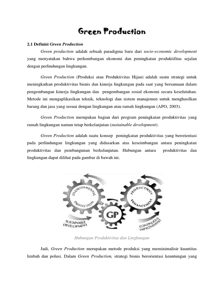 Definisi dan Manfaat Green Production | PDF