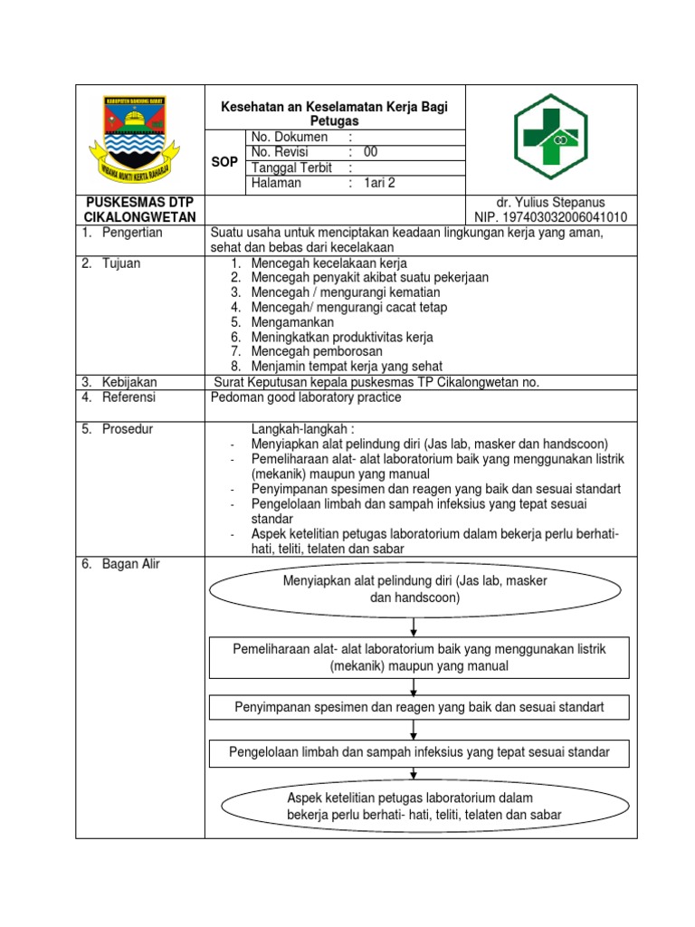 8.1.2.7 SOP Kesehatan Dan Keselamatan Kerja Bagi Petugas