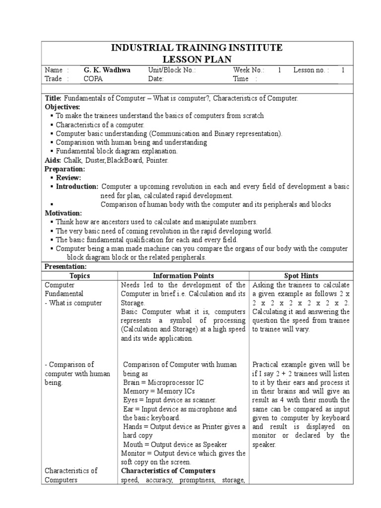 COPA Lesson Plans Overview | PDF | Computer Data Storage | Mainframe ...